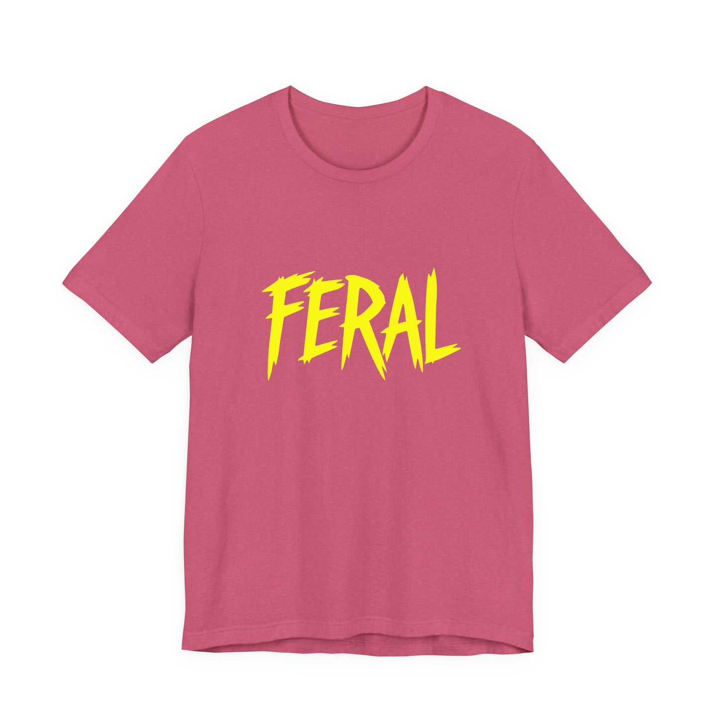 Colorful Design FERAL Shirt – Bright Yellow Chaos Tee for Women Who Are Loud, Wild, and Loving It. Unisex Jersey Short Sleeve Tee