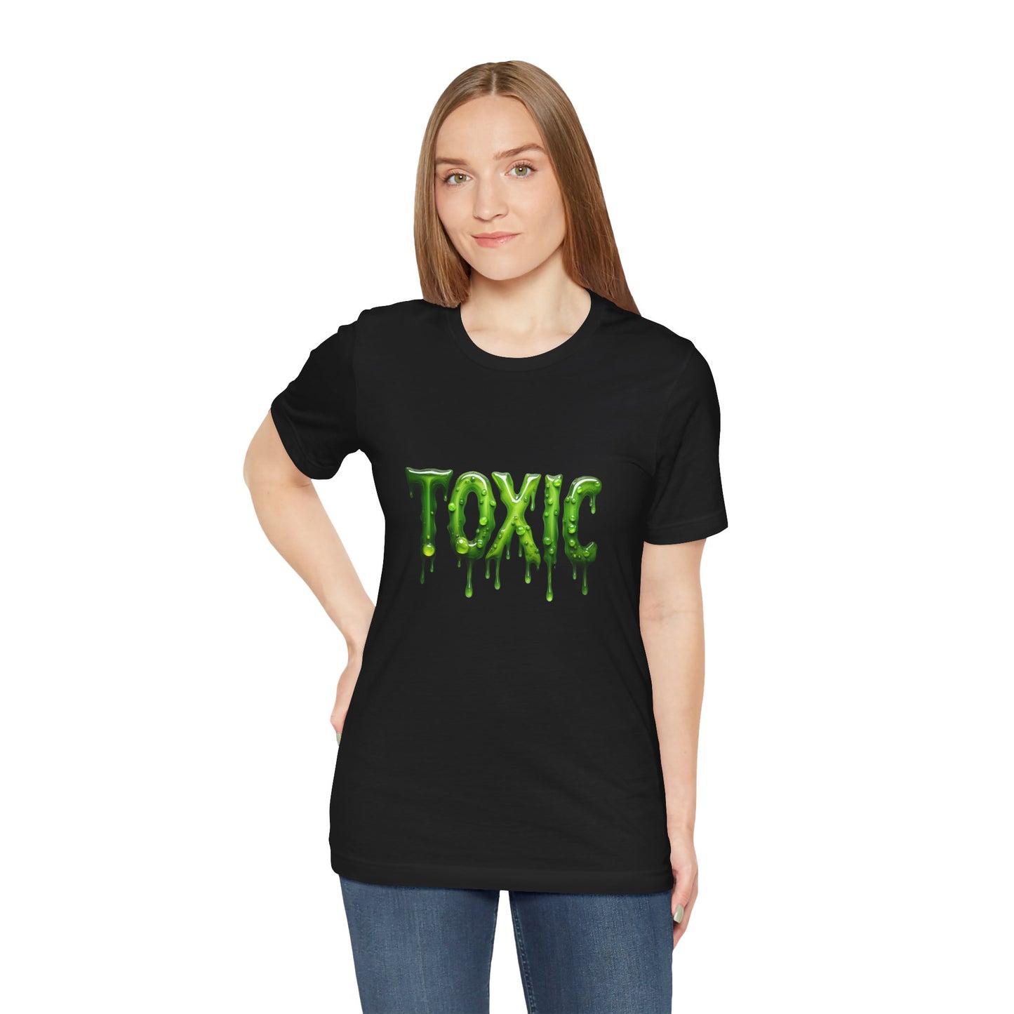 Colorful Design TOXIC Shirt – Funny Slime Text Tee for Emotionally Radioactive People Who Just Want to Be Left Alone. Unisex Jersey Short Sleeve Tee