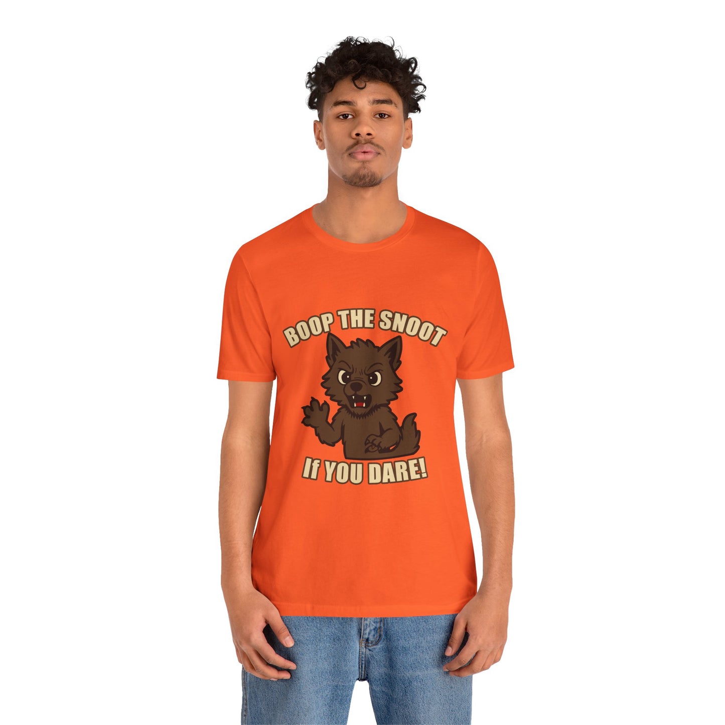 Boop the Snoot If You Dare Halloween Shirt – Funny Werewolf Halloween Graphic Unisex Jersey Short Sleeve Tee for Dog Lovers.