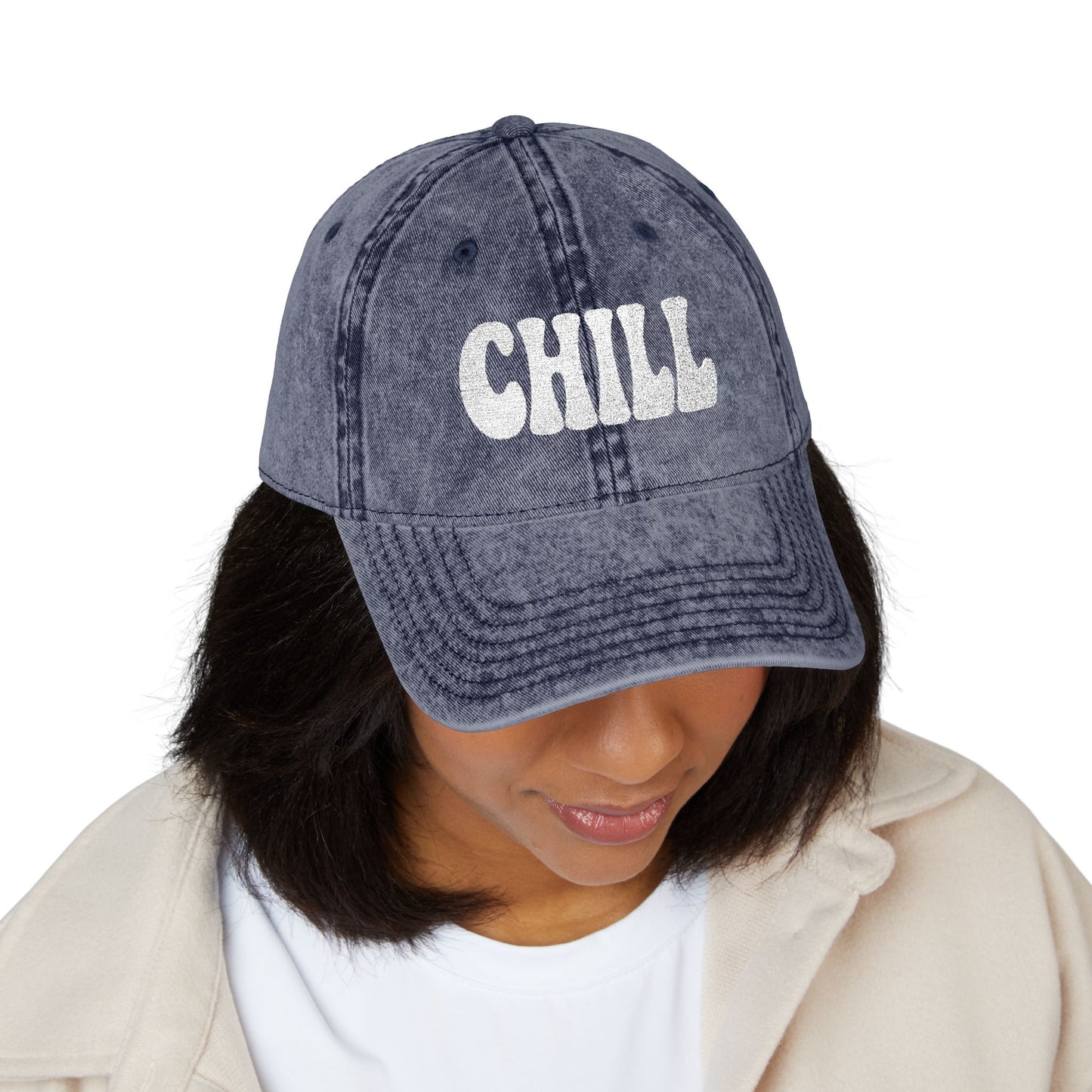 Chill Vintage Hat – Embroidered Relaxed Script Hat for Easygoing Vibes and Everyday Cool