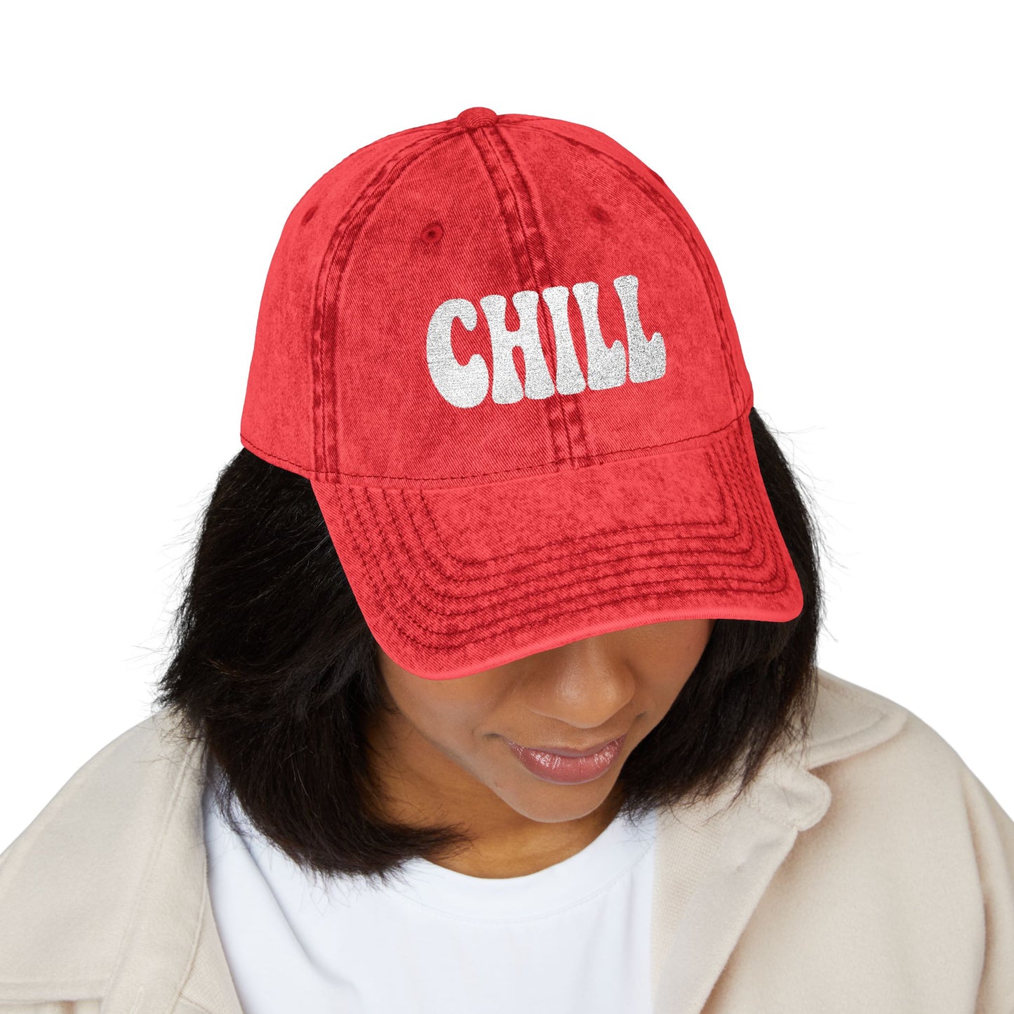 Chill Vintage Hat – Embroidered Relaxed Script Hat for Easygoing Vibes and Everyday Cool