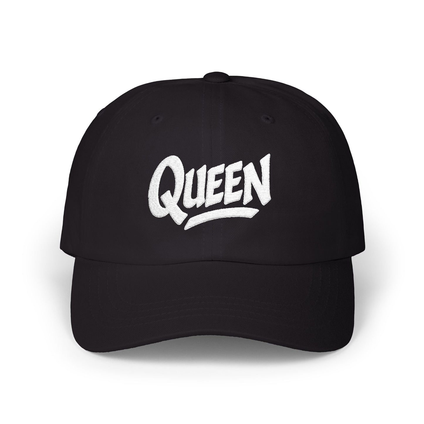 Queen Embroidered Classic Dad Hat – Bold Crown-Inspired Design for Queens Who Rule, Empowerment Style for Everyday Royalty. White Letters