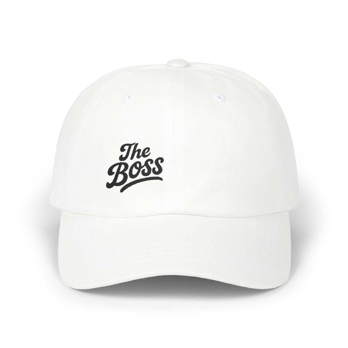 The Boss Classic Dad Hat – Embroidered Funny Statement Hat for Confident Leaders and Power Players. Black Letters