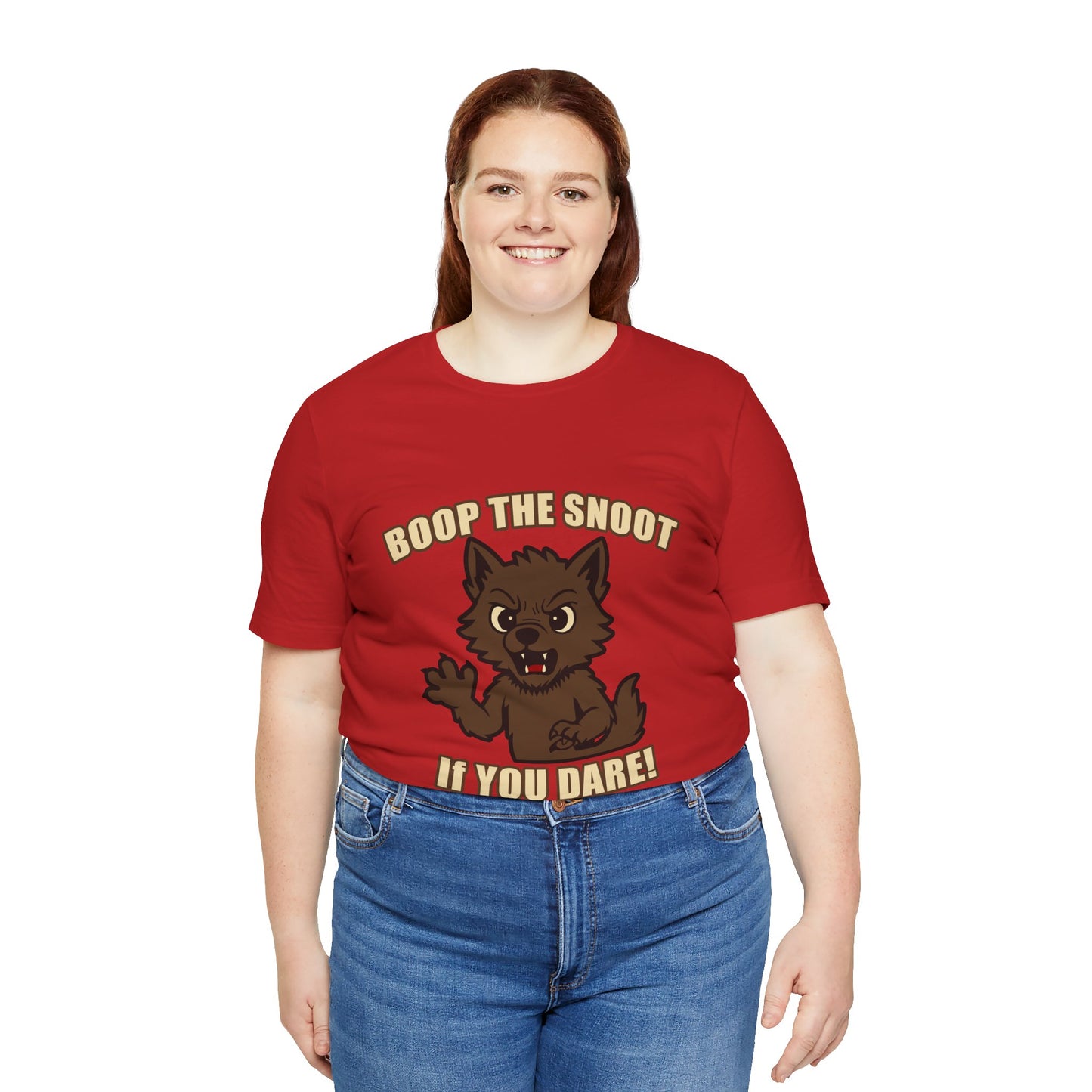 Boop the Snoot If You Dare Halloween Shirt – Funny Werewolf Halloween Graphic Unisex Jersey Short Sleeve Tee for Dog Lovers.