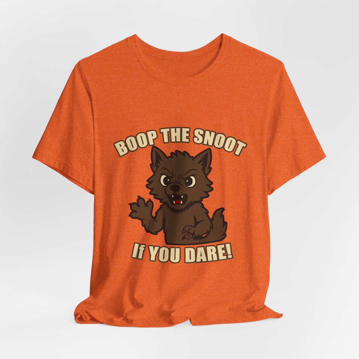 Boop the Snoot If You Dare Halloween Shirt – Funny Werewolf Halloween Graphic Unisex Jersey Short Sleeve Tee for Dog Lovers.