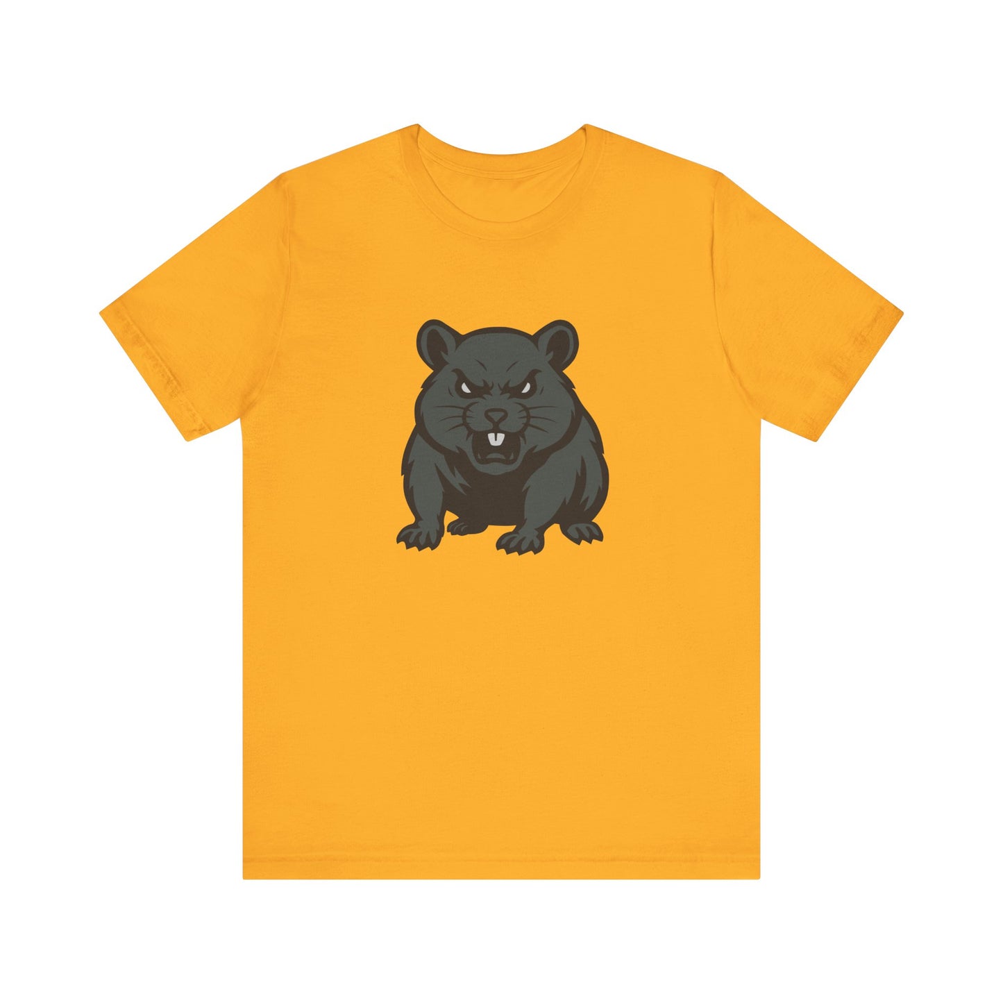 Angry Hamster Graphic T-Shirt – Intense Dark Theme Rodent Design on Black Tee for Streetwear, Humor, or Edgy Animal Style. Unisex Jersey Short Sleeve Tee