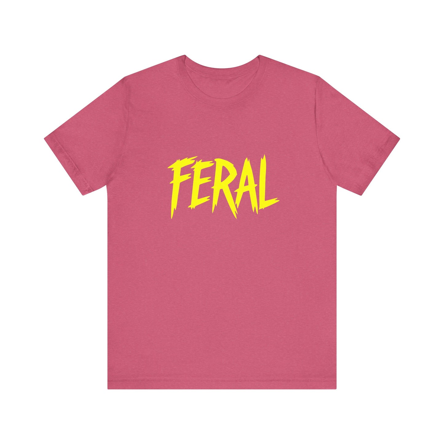 Colorful Design FERAL Shirt – Bright Yellow Chaos Tee for Women Who Are Loud, Wild, and Loving It. Unisex Jersey Short Sleeve Tee