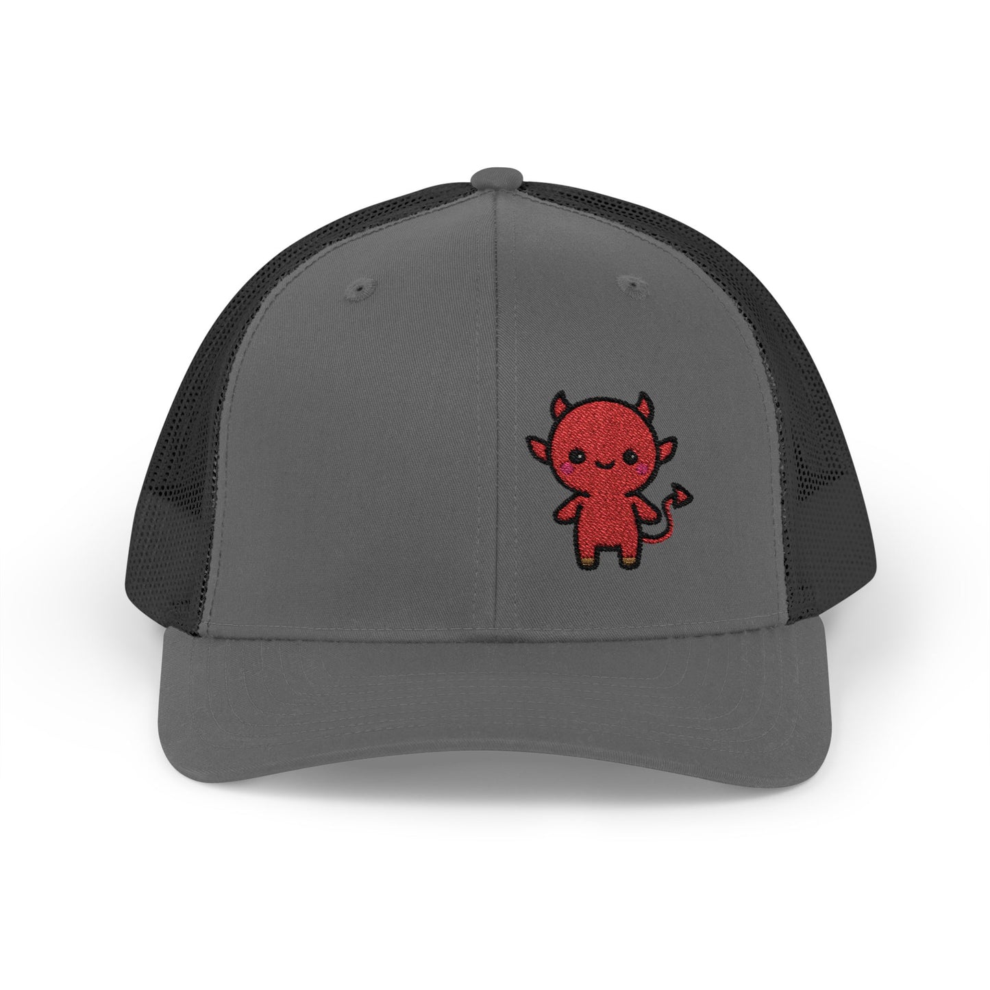 Lil Devil Trucker Hat – Embroidered Cute Mischief Hat with Kawaii Devil