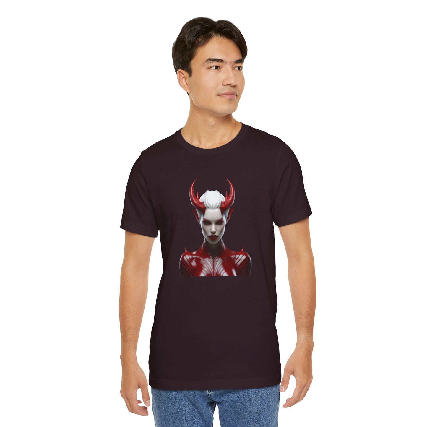 Fierce Devil Woman Halloween Shirt – Seductive Demon Graphic Tee for Bold Halloween Style