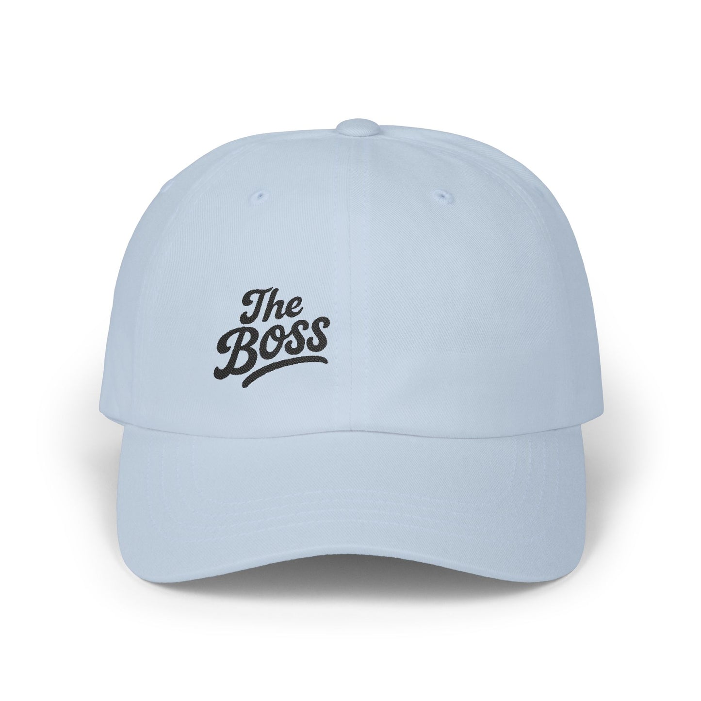 The Boss Classic Dad Hat – Embroidered Funny Statement Hat for Confident Leaders and Power Players. Black Letters