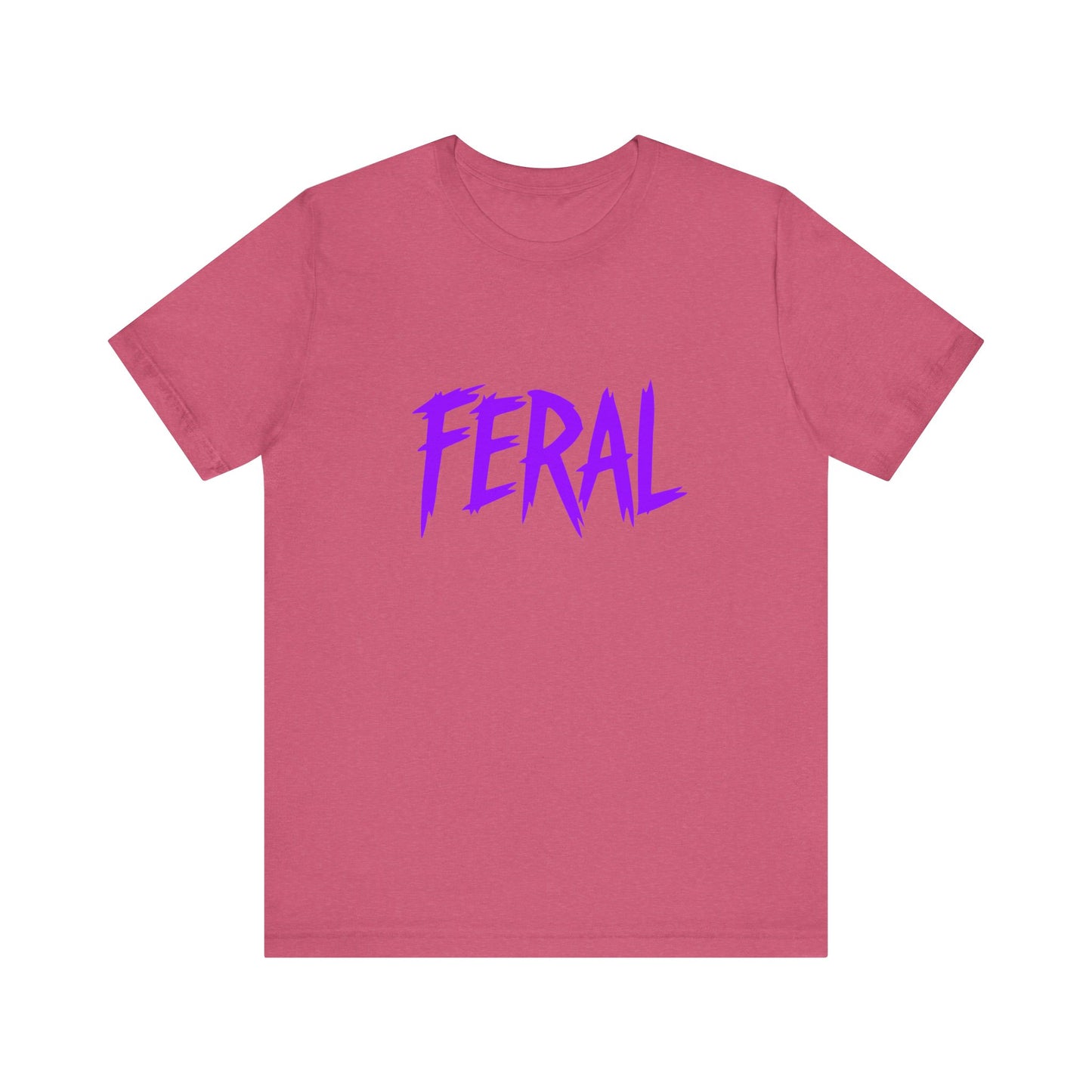 Colorful Design FERAL Shirt – Bold Purple Graphic Tee for Untamed Women Who Embrace Their Wild Side. Unisex Jersey Short Sleeve Tee