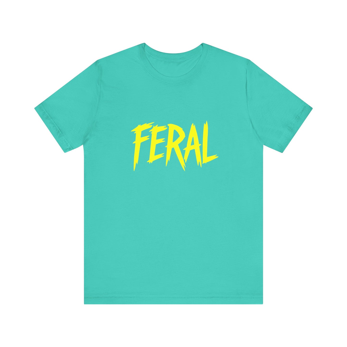 Colorful Design FERAL Shirt – Bright Yellow Chaos Tee for Women Who Are Loud, Wild, and Loving It. Unisex Jersey Short Sleeve Tee