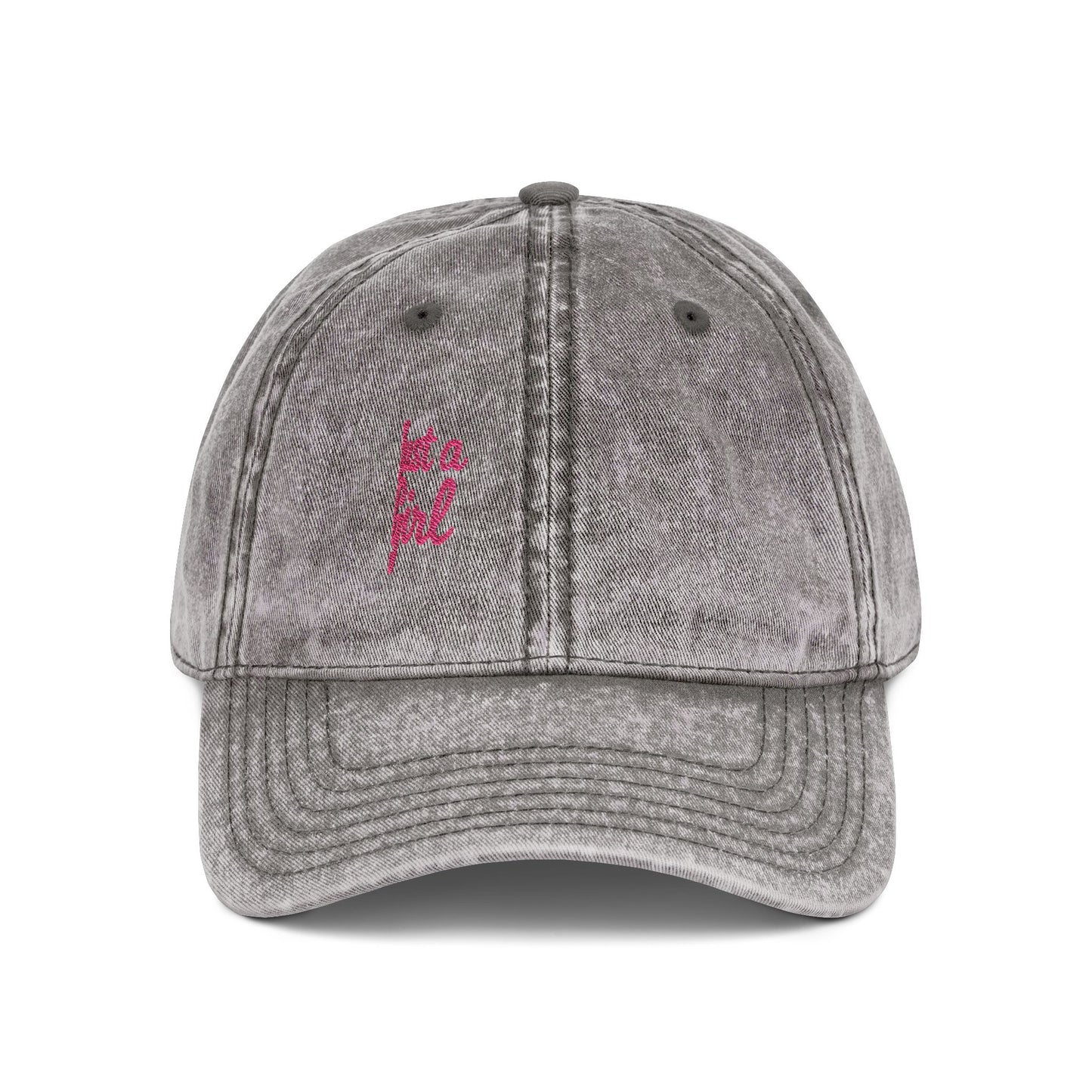 Just a Girl Vintage Hat – Minimalist Script Hat with Bold Feminine Energy and Classic Style
