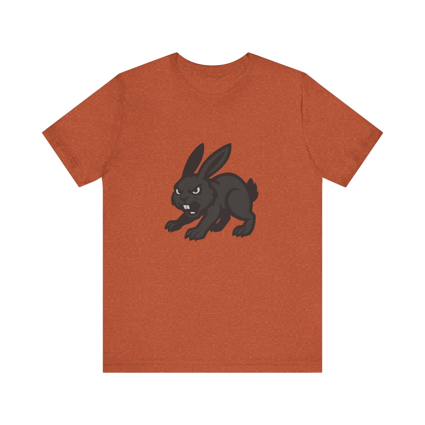 Angry Bunny Graphic T-Shirt – Fierce Black Rabbit Dark Theme Design on Dark Tee for Streetwear, Gym Style, or Bold Animal Aesthetic. Unisex Jersey Short Sleeve Tee