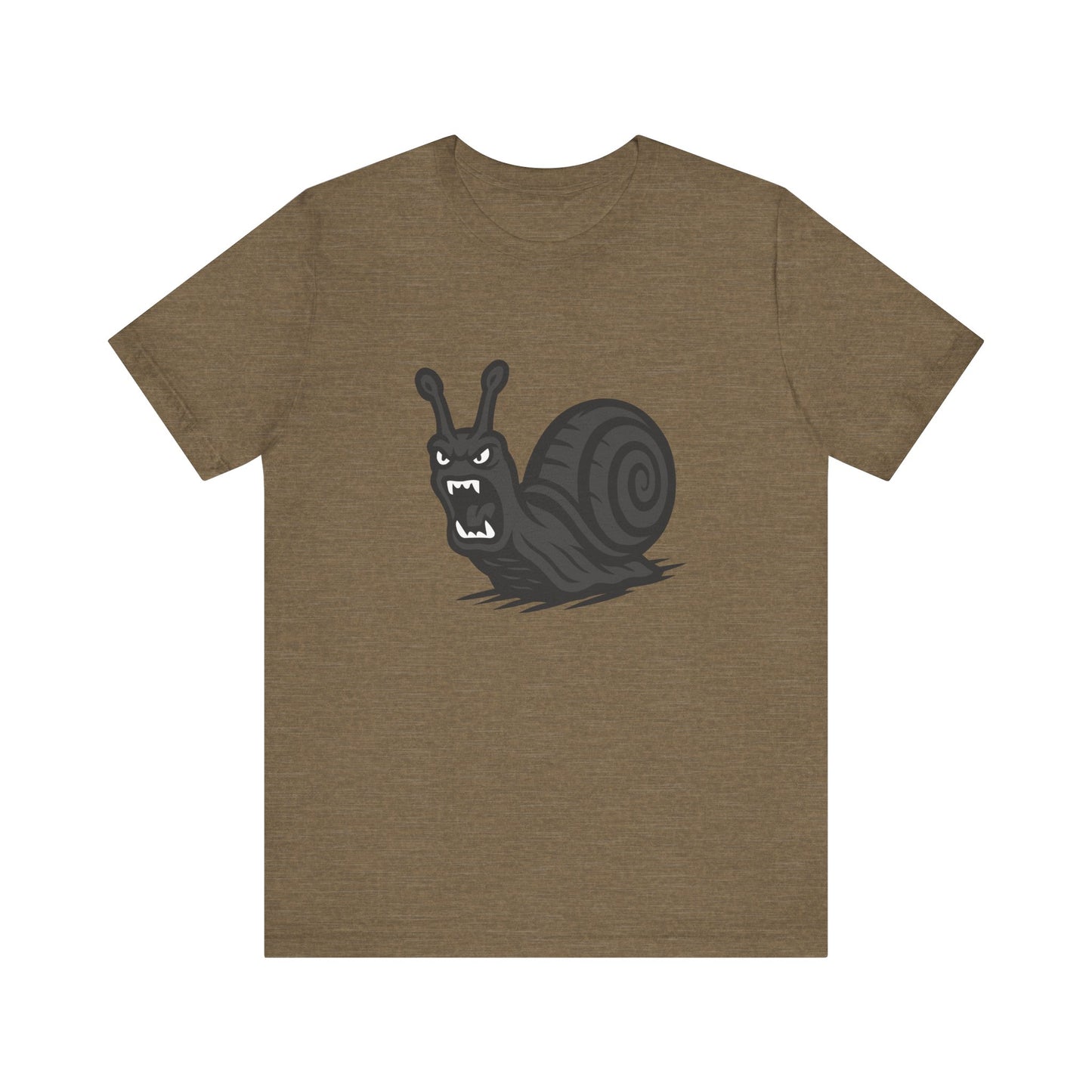 Angry Snail Graphic T-Shirt – Savage Screaming Snail Dark Theme Design on Black Tee for Bold Humor, Streetwear, and Weird Animal Vibes. Unisex Jersey Short Sleeve Tee