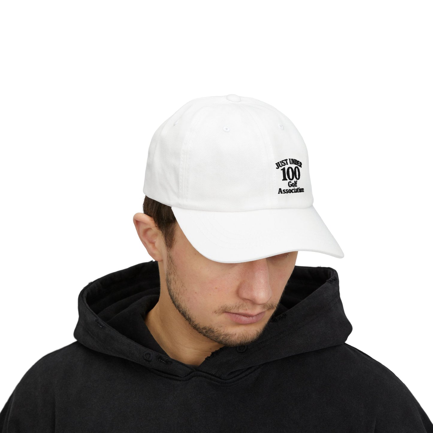 Just Under 100 Golf Classic Dad Hat – Embroidered Funny Golf Hat for Weekend Golfers and Casual Fairway Vibes. Black Letters