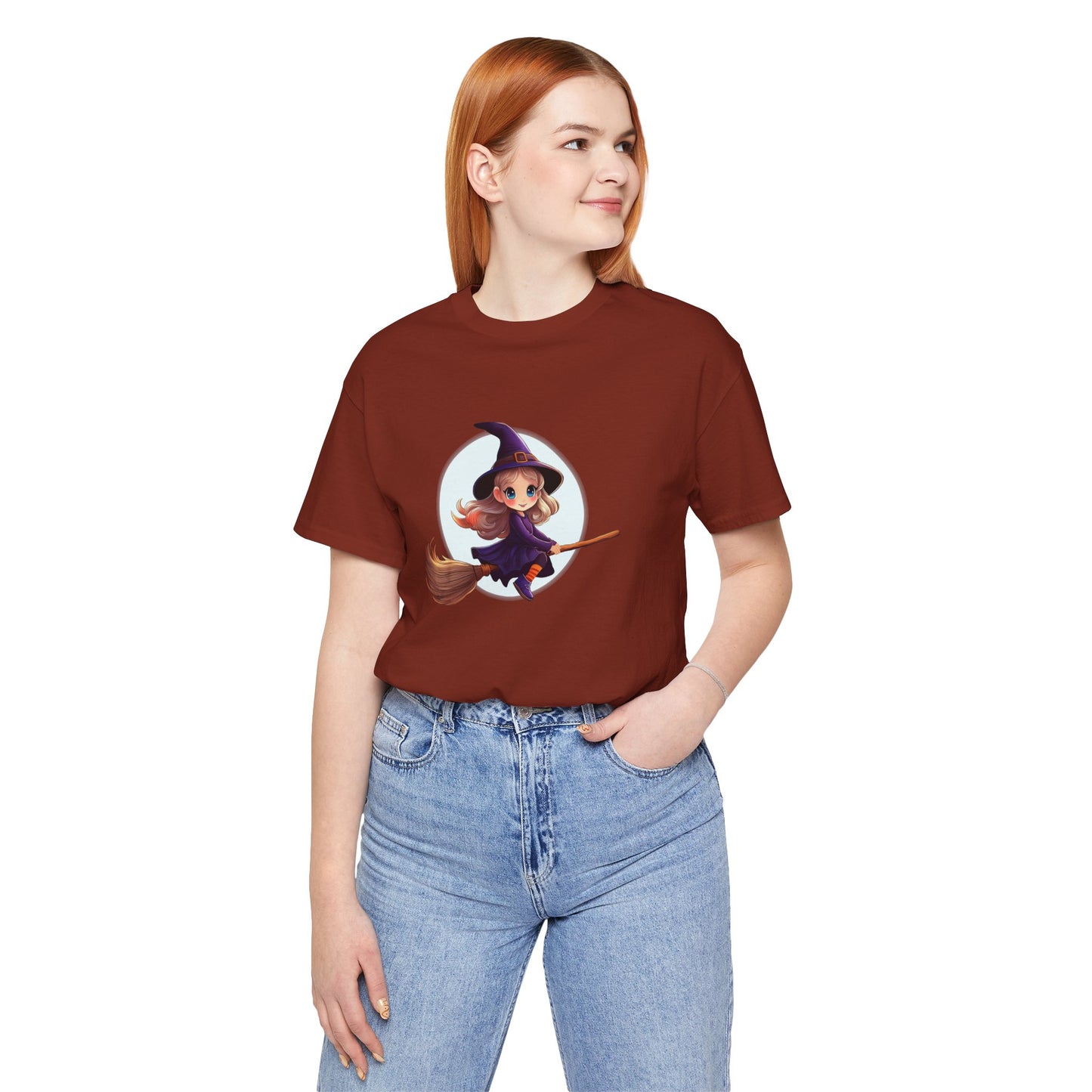 Cute Witch on a Broom Halloween Shirt – Adorable Flying Witch Graphic Tee for Kids and Magic Lovers