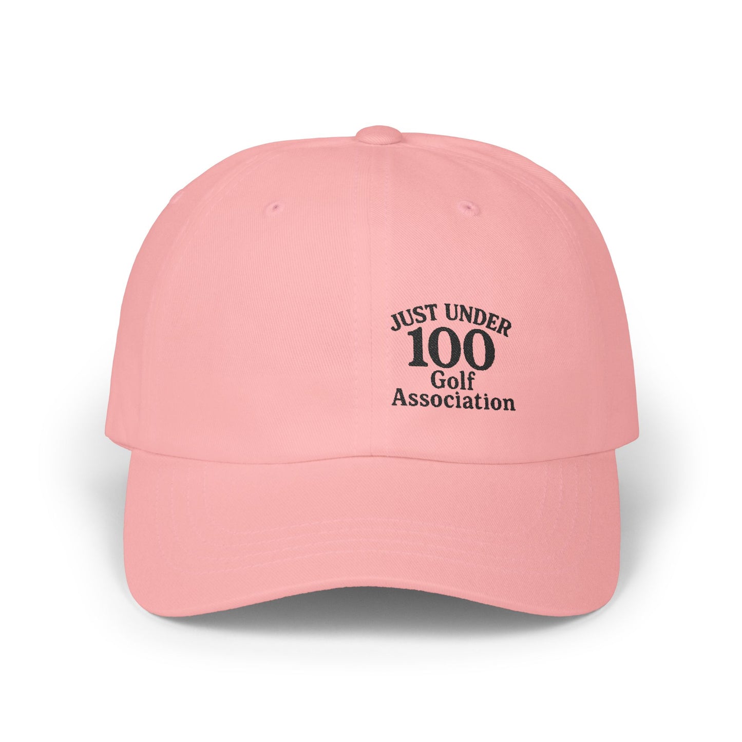 Just Under 100 Golf Classic Dad Hat – Embroidered Funny Golf Hat for Weekend Golfers and Casual Fairway Vibes. Black Letters