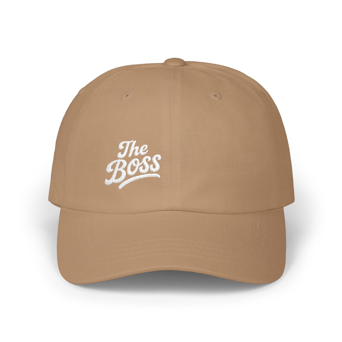 The Boss Classic Dad Hat – Embroidered Funny Statement Hat for Confident Leaders and Power Players. White Letters