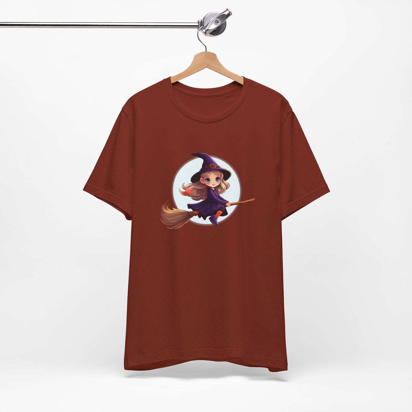 Cute Witch on a Broom Halloween Shirt – Adorable Flying Witch Graphic Tee for Kids and Magic Lovers