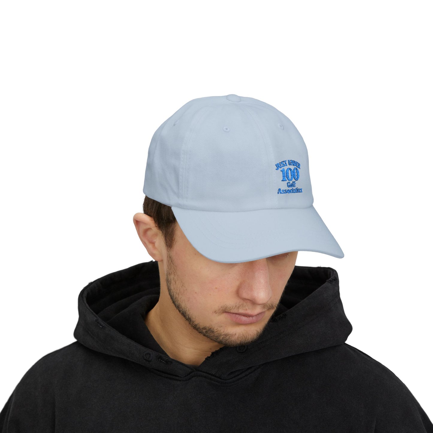 Just Under 100 Golf Classic Dad Hat – Embroidered Funny Golf Hat for Weekend Golfers and Casual Fairway Vibes. Blue Letters