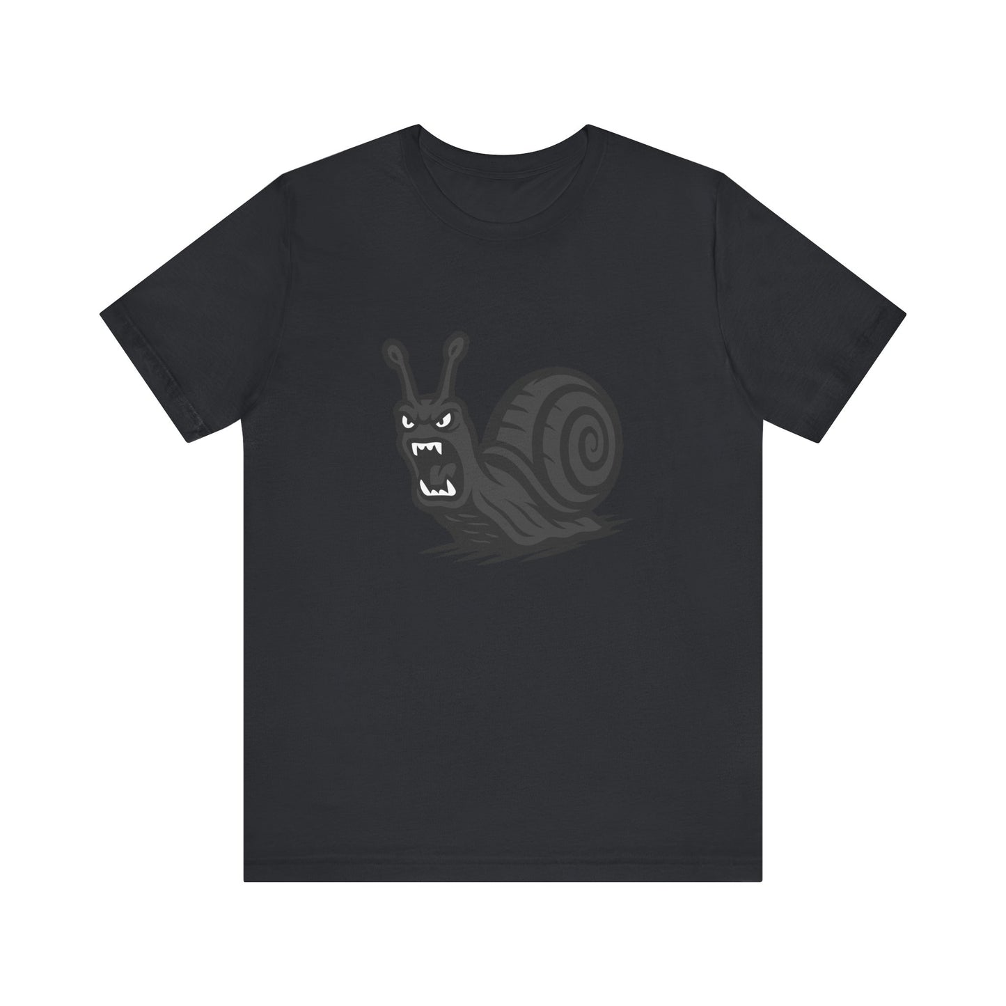 Angry Snail Graphic T-Shirt – Savage Screaming Snail Dark Theme Design on Black Tee for Bold Humor, Streetwear, and Weird Animal Vibes. Unisex Jersey Short Sleeve Tee