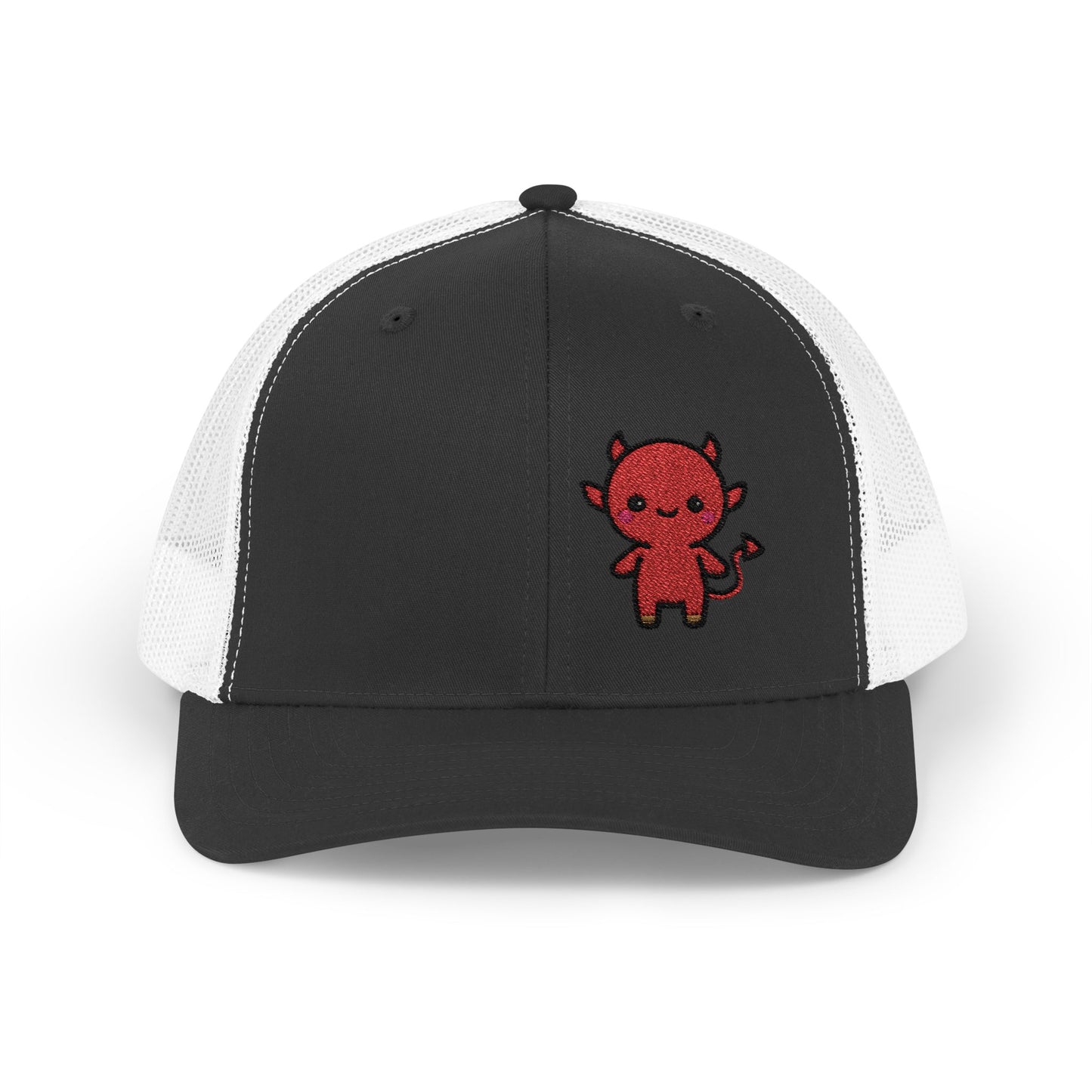 Lil Devil Trucker Hat – Embroidered Cute Mischief Hat with Kawaii Devil