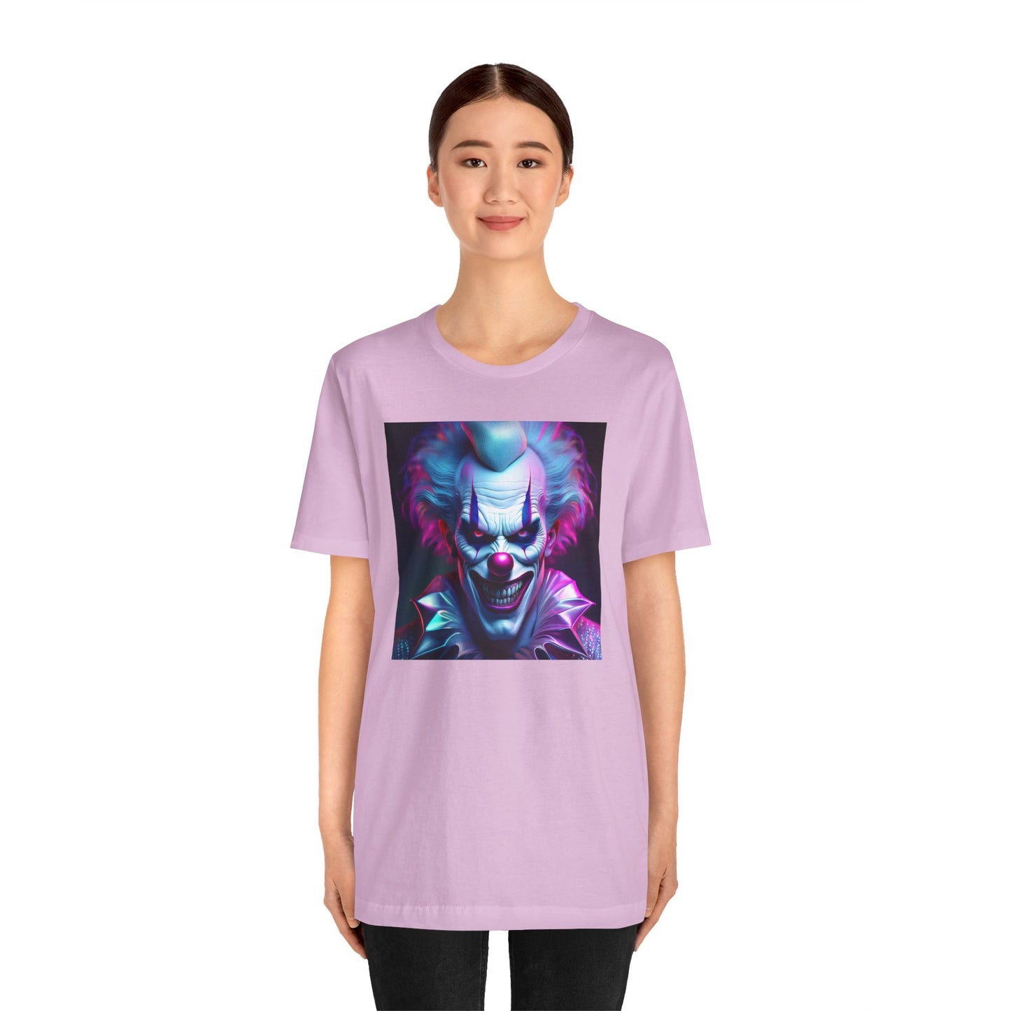 Scary Clown Halloween Shirt – Creepy Evil Clown Face Graphic Tee for Horror Fans. Unisex Jersey Short Sleeve Tee