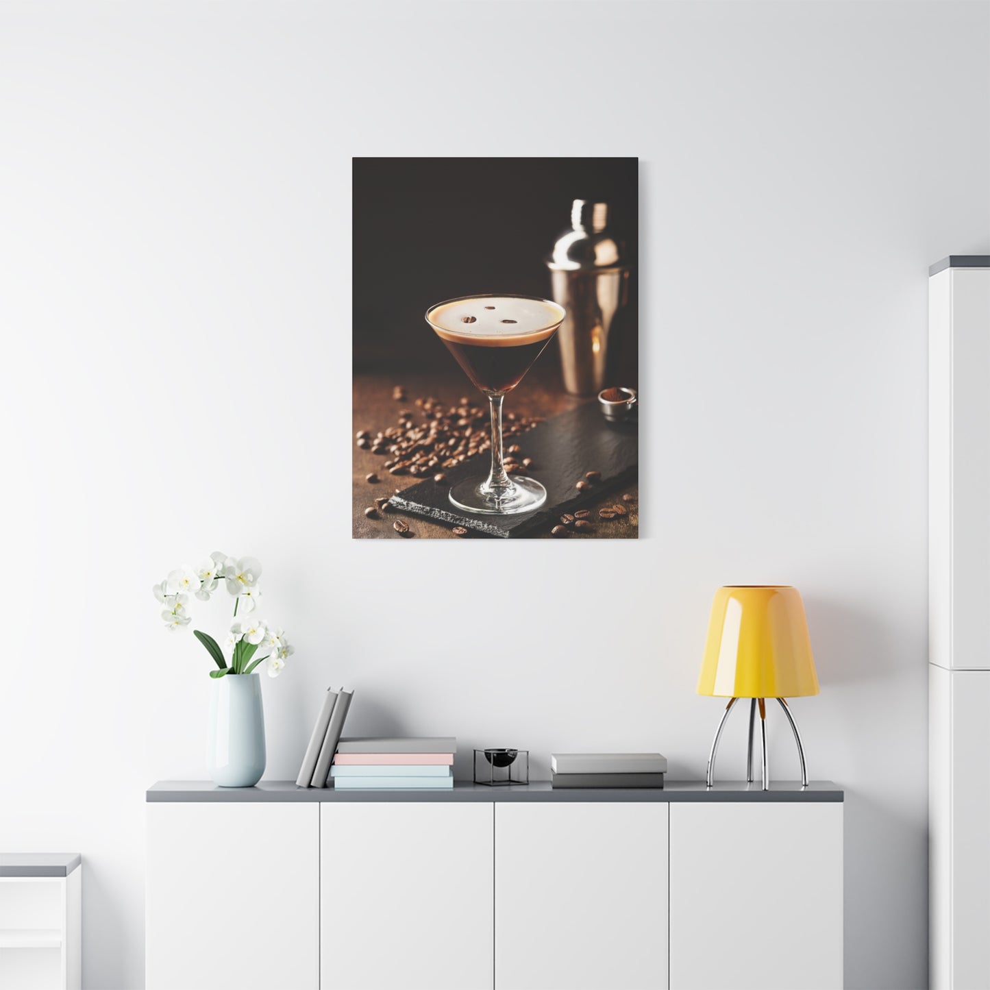 Espresso Martini customizable Canvas Art Print - Stretched Wall Decor for Home & Bar