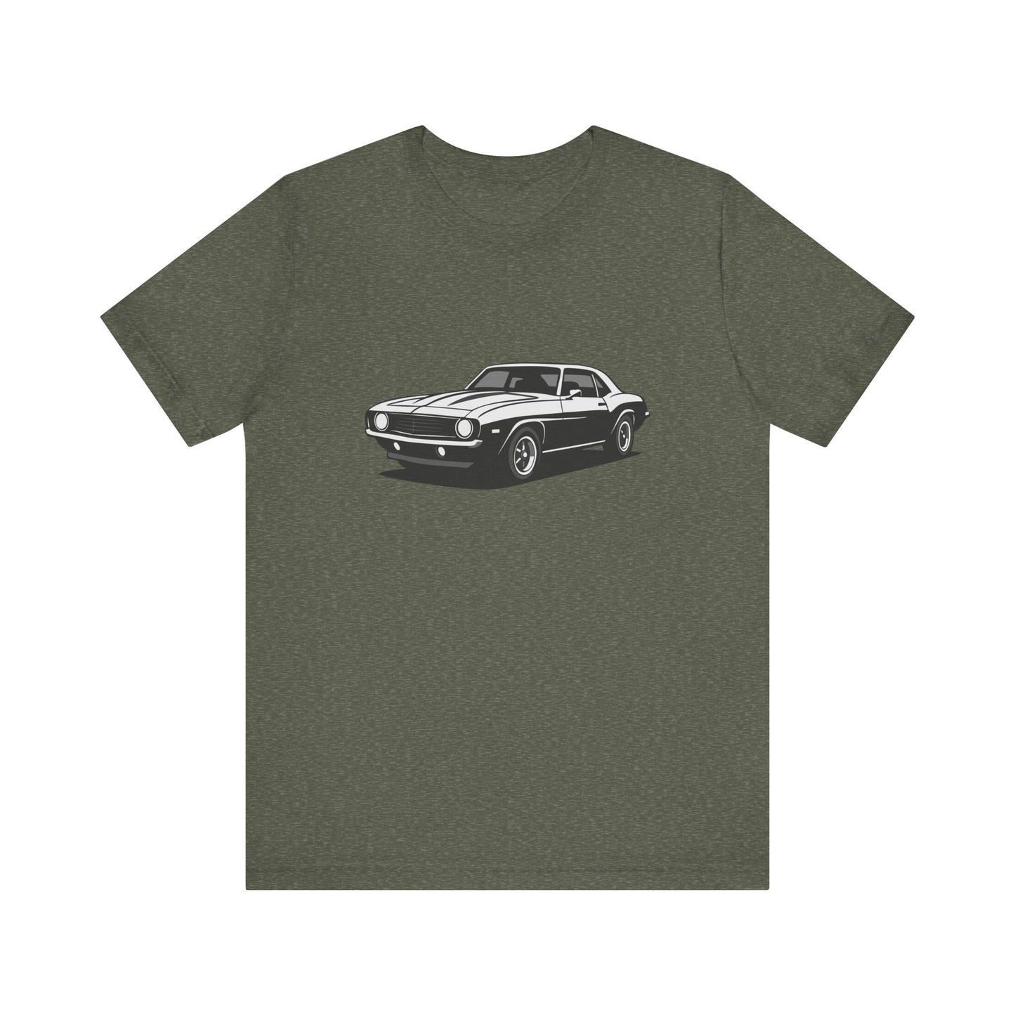 Classic Muscle Car Graphic Tee Dark Theme – Retro Camaro Vector Design for Auto Enthusiasts