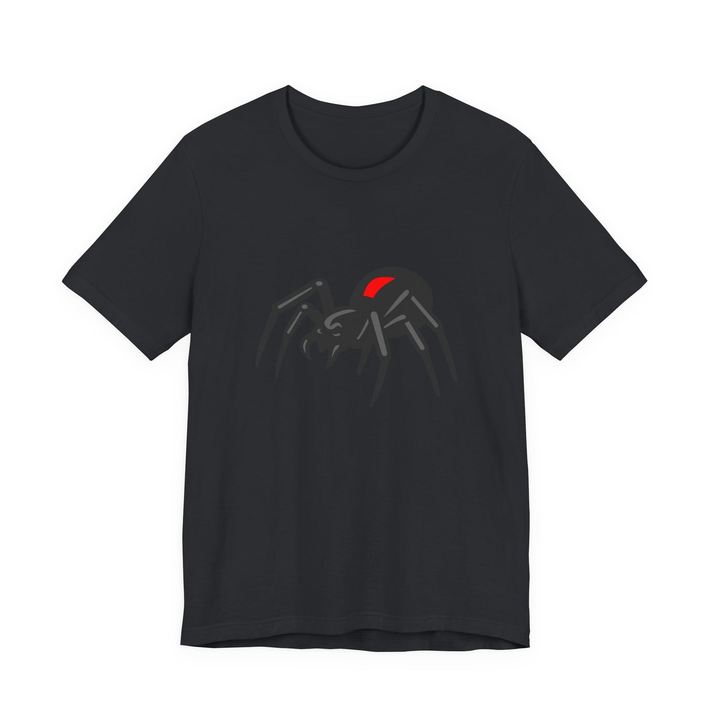 Black Widow Spider Graphic Tee Dark Theme – Deadly Cool Vector Design with Red Mark Accent