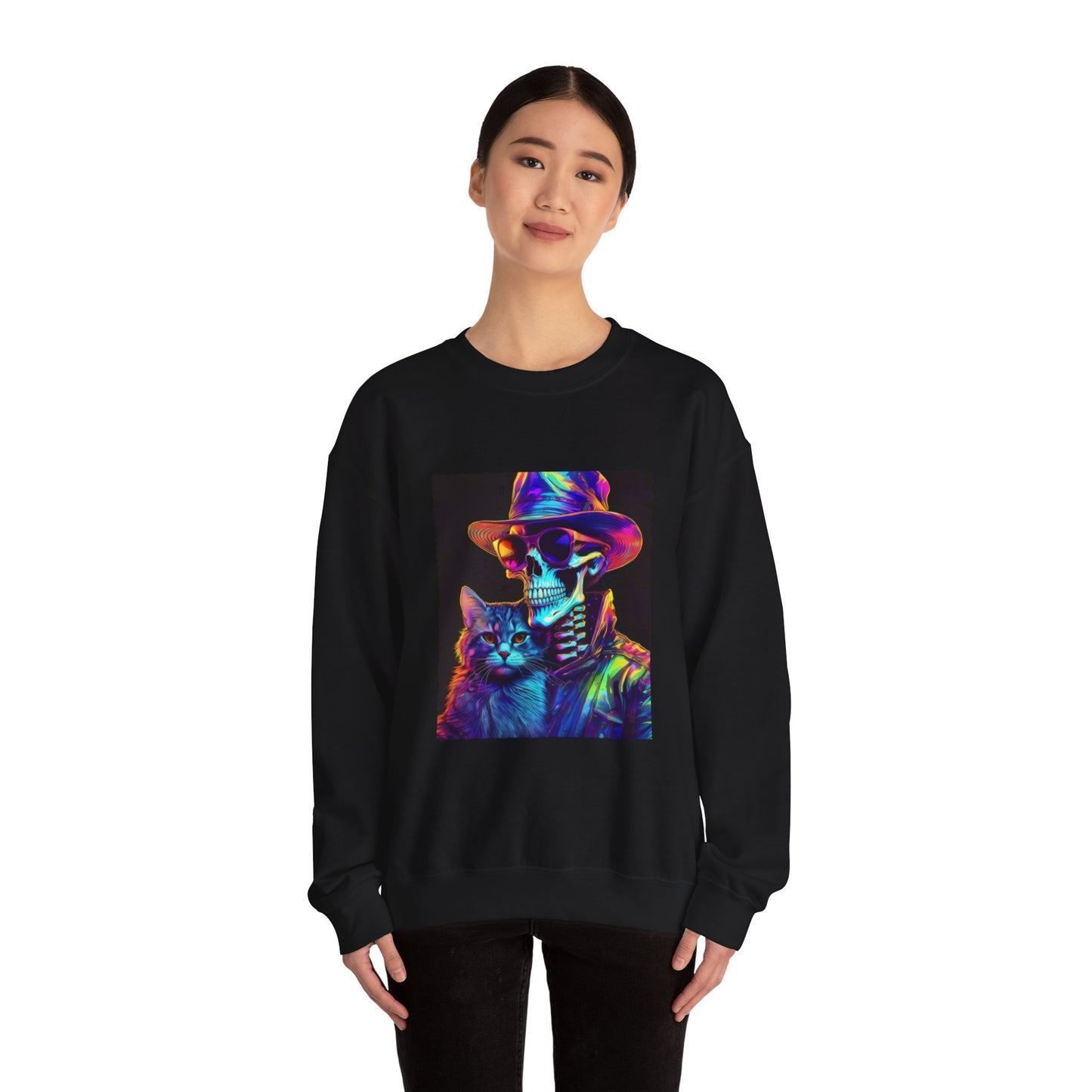 Cat with friend. Unisex Heavy Blend™ Crewneck Sweatshirt