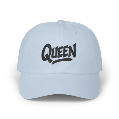 Queen Embroidered Classic Dad Hat – Bold Crown-Inspired Design for Queens Who Rule, Empowerment Style for Everyday Royalty. Black Letters