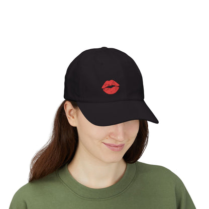 Red Lips Classic Dad Hat – Embroidered Lip Hat for Bold Style, Sassy Vibes, and Flirty Streetwear Looks