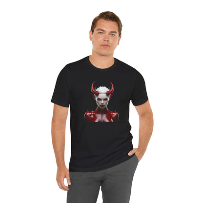Fierce Devil Woman Halloween Shirt – Seductive Demon Graphic Tee for Bold Halloween Style