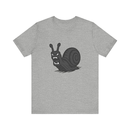 Angry Snail Graphic T-Shirt – Savage Screaming Snail Dark Theme Design on Black Tee for Bold Humor, Streetwear, and Weird Animal Vibes. Unisex Jersey Short Sleeve Tee