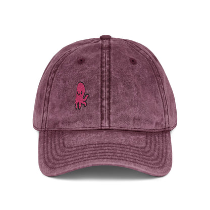 Cute Octopus Vintage Hat – Embroidered Kawaii Sea Creature Hat for Ocean Lovers and Tentacle Fans