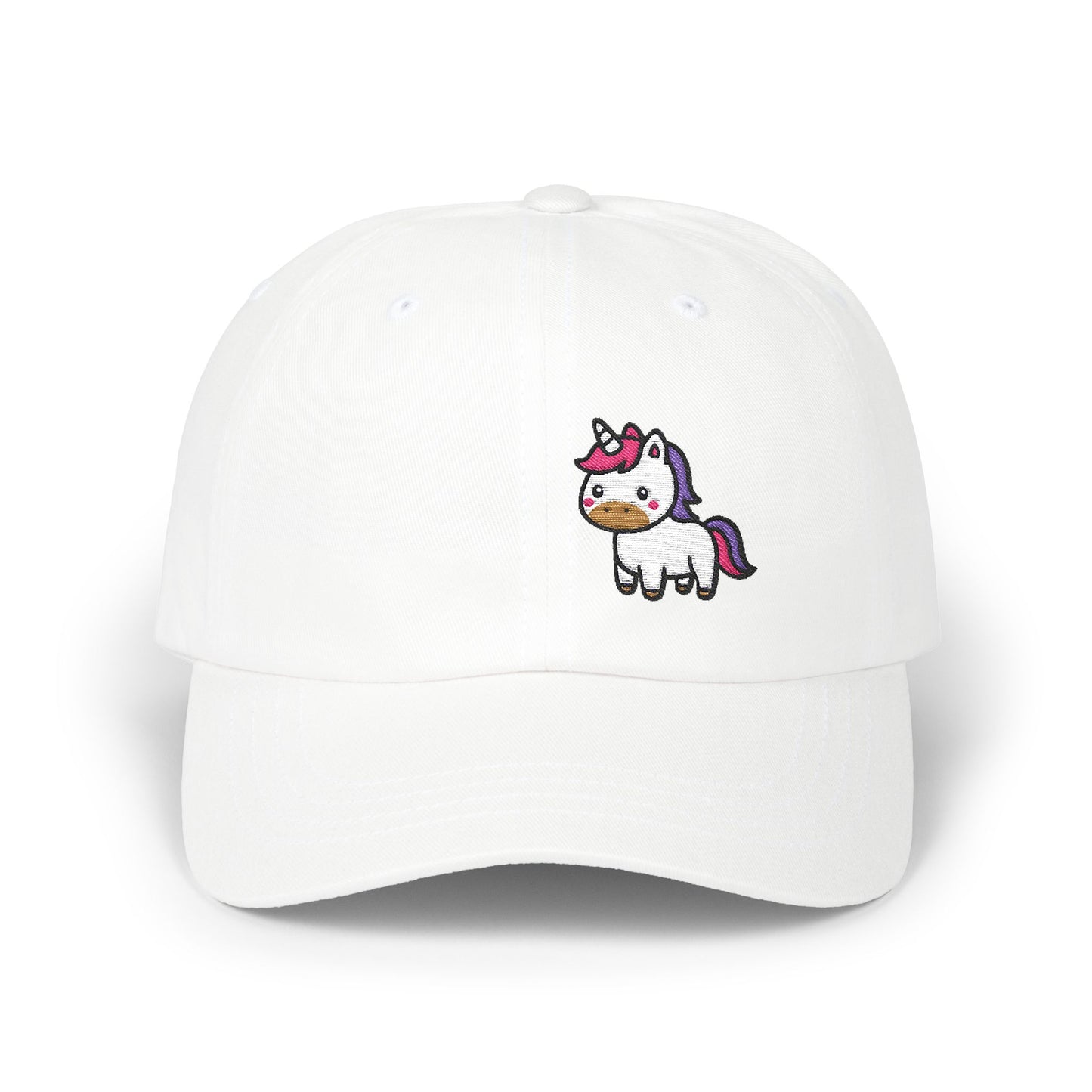 Cute Unicorn Classic Dad Hat – Embroidered Kawaii Unicorn Hat with Rainbow Tail for Magical Vibes and Whimsical Style