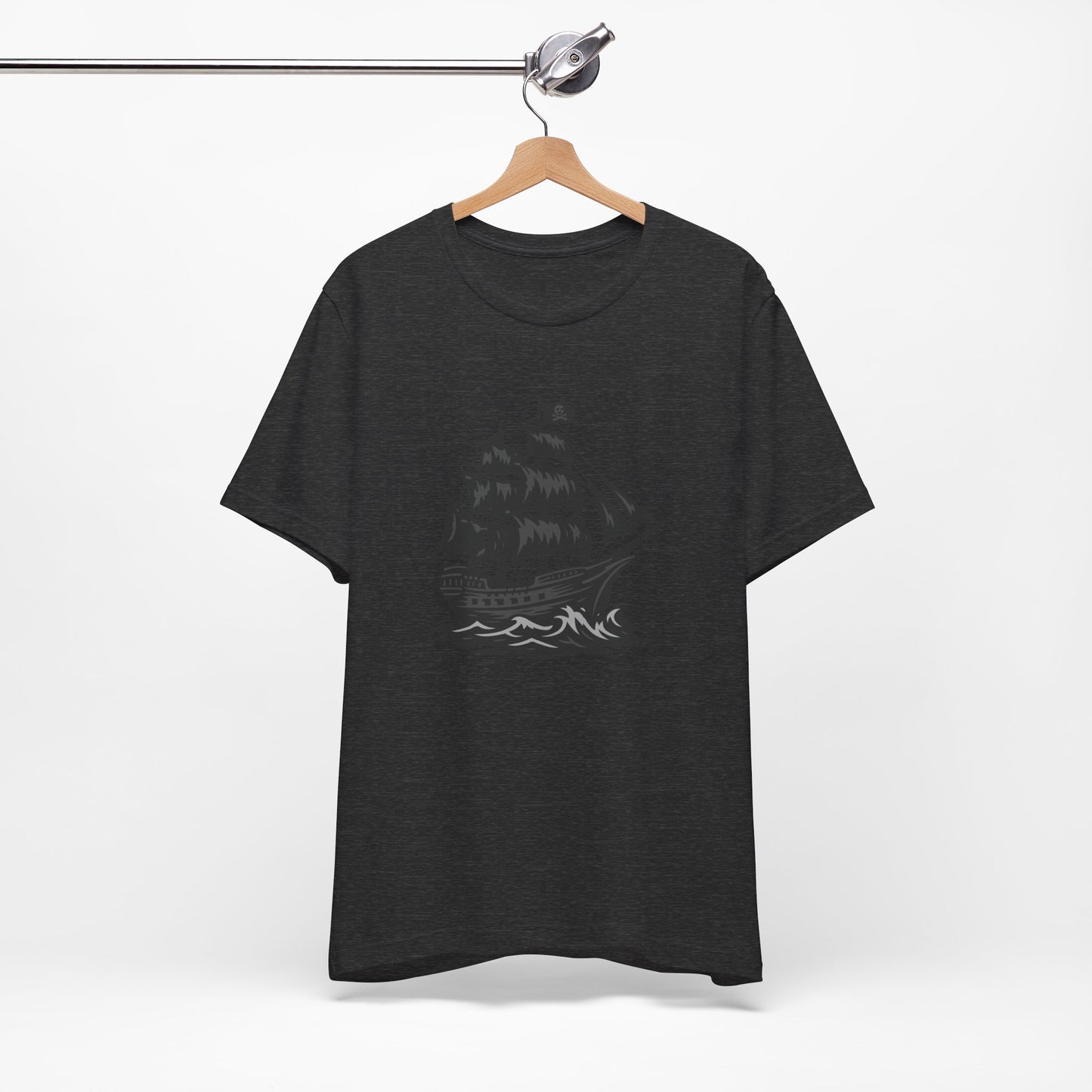 Pirate Ship Graphic Tee Dark Theme – Bold Vector Design with Ghostly Ocean Vibes
