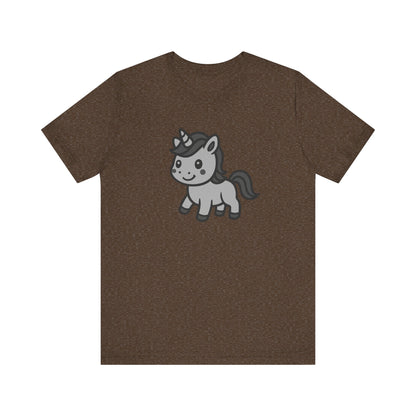 Cute Unicorn Graphic Tee Dark Theme – Kawaii Vector Design with Whimsical Charm