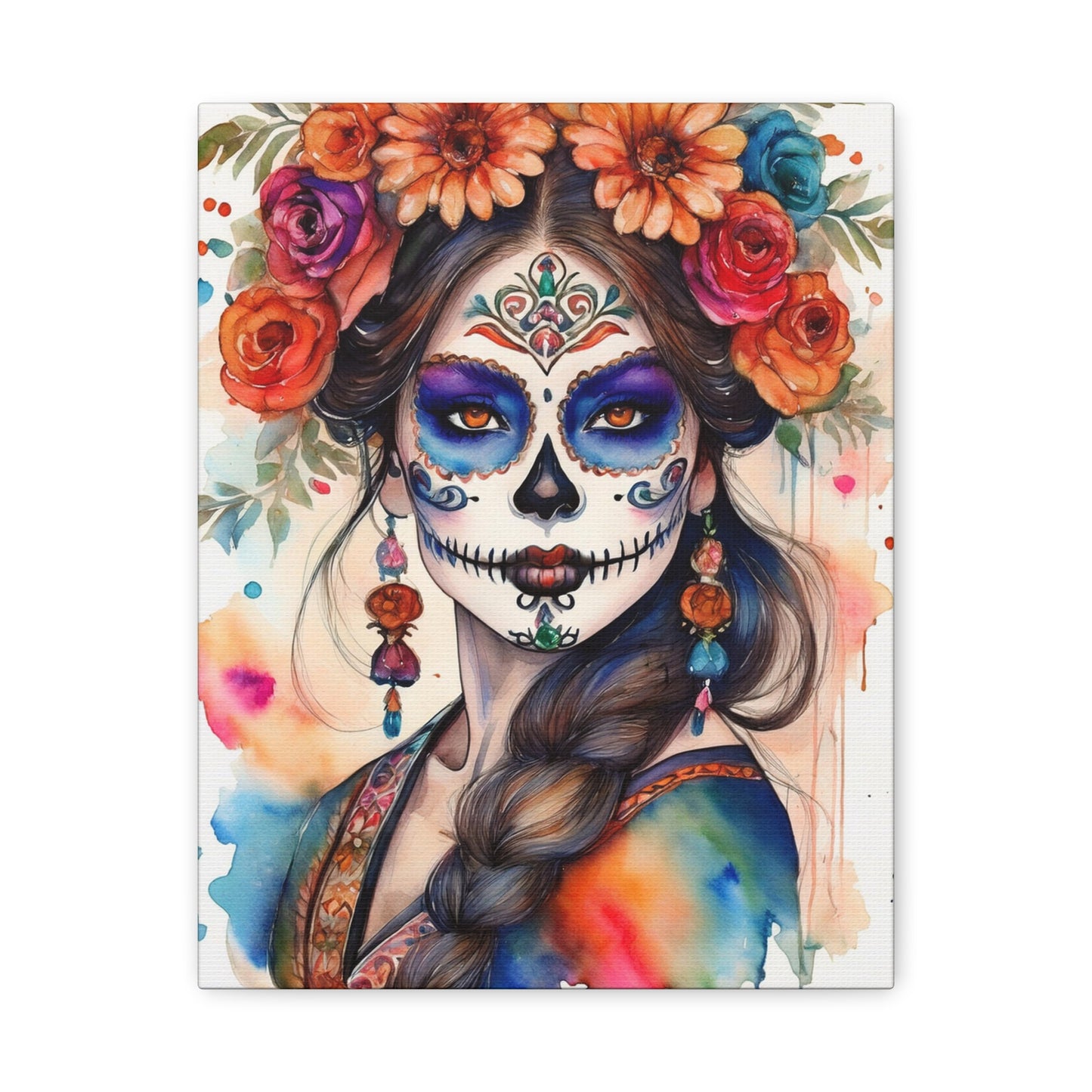 Dia de los Muertos Canvas Art | Day of the Dead - Stretched Matte Wall Decor 012