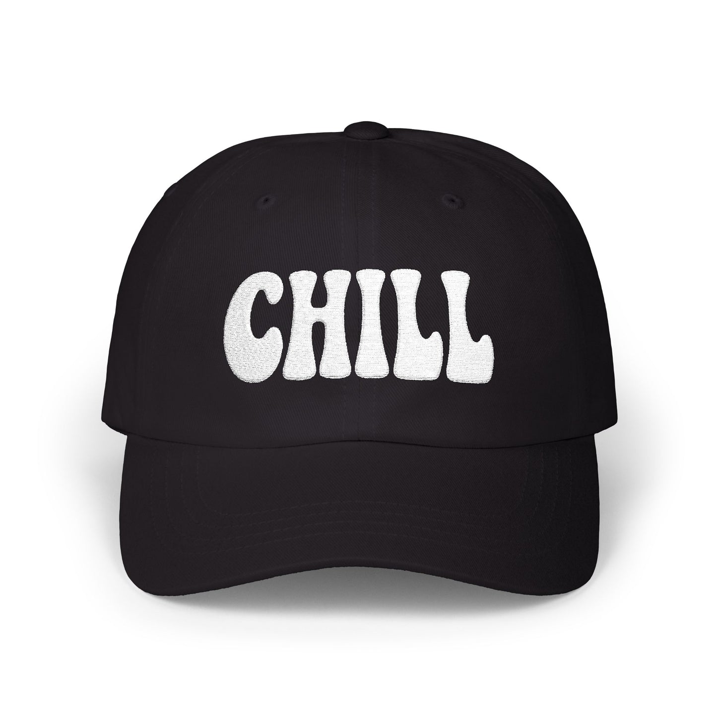 Chill Classic Dad Hat – Embroidered Relaxed Script Hat for Easygoing Vibes and Everyday Cool. Pink Letters