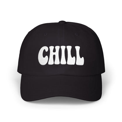 Chill Classic Dad Hat – Embroidered Relaxed Script Hat for Easygoing Vibes and Everyday Cool. Pink Letters