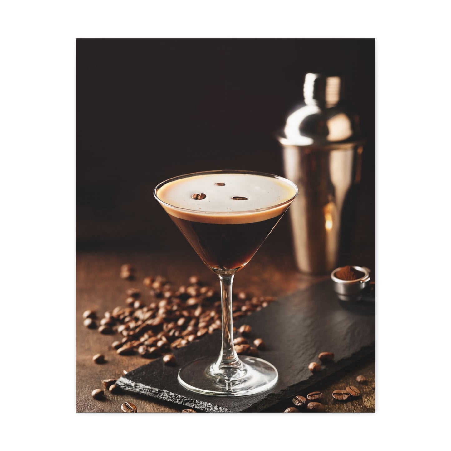 Espresso Martini customizable Canvas Art Print - Stretched Wall Decor for Home & Bar