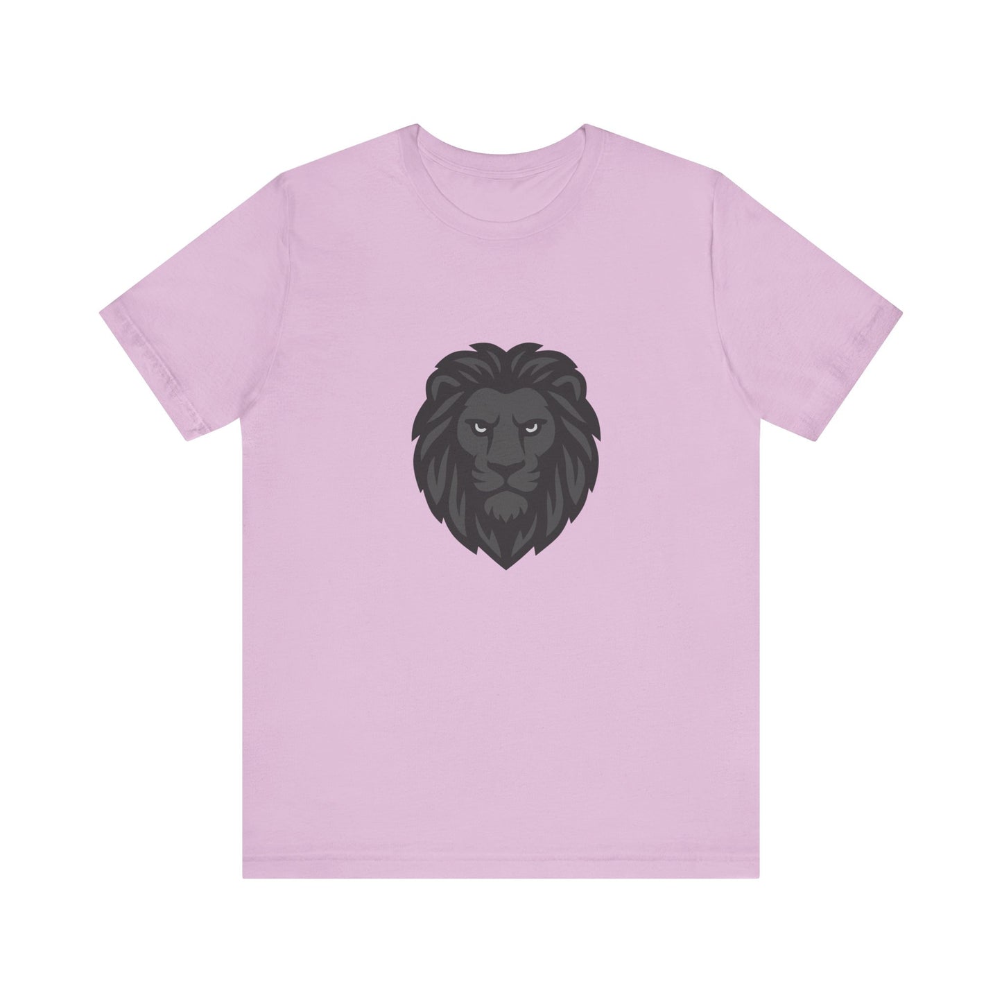 Dark Lion Graphic T-Shirt – Dark Theme Grayscale Lion Face Design on Black Tee for Strength, Confidence, and Modern Ghost Effect Style. Unisex Jersey Short Sleeve Tee