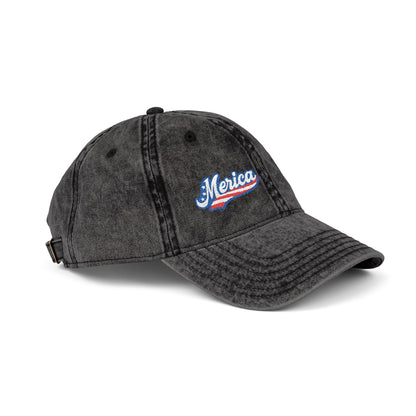 MERICA Vintage Hat – Patriotic Embroidered Hat for Bold American Style