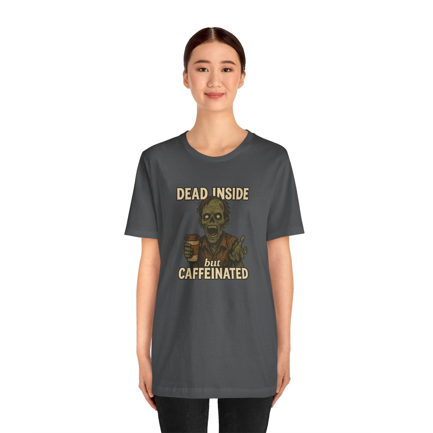Dead Inside But Caffeinated Halloween Shirt – Funny Zombie Coffee Tee for Tired Souls