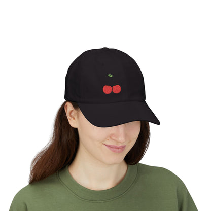 Cherries Classic Dad Hat – Embroidered Red Fruit Hat with Bold Minimalist Design and Subtle Sass