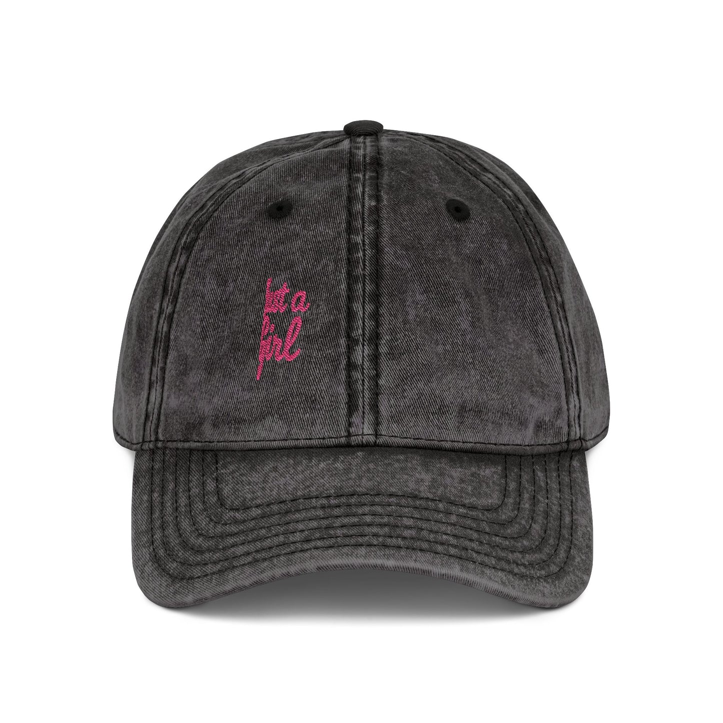 Just a Girl Vintage Hat – Minimalist Script Hat with Bold Feminine Energy and Classic Style