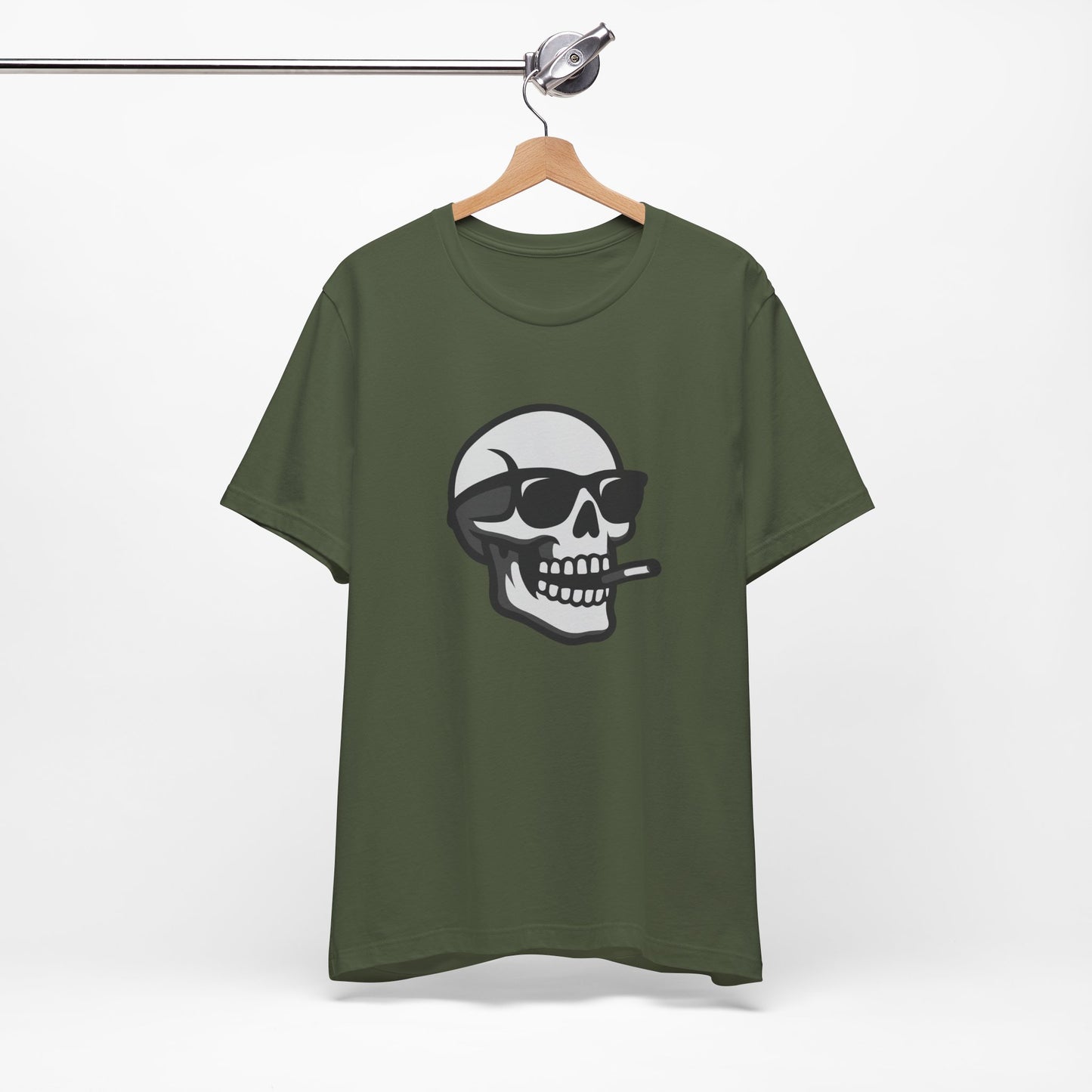 Cool Skull Graphic Tee Dark Theme – Smoking Skull Vector Design with Attitude